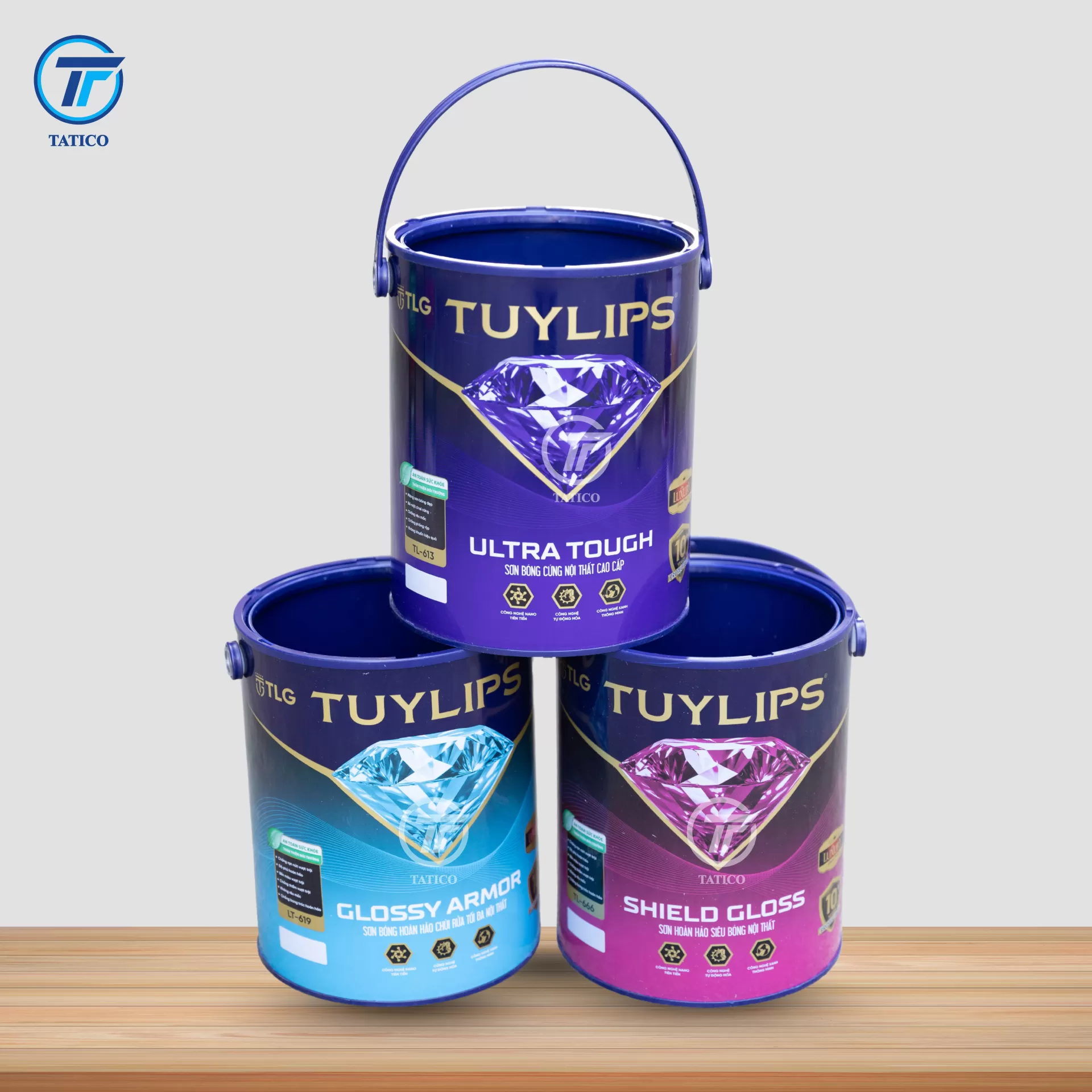 Thùng sơn 5L (mẫu độc quyền Tatico) - đối tác: sơn Tuylips